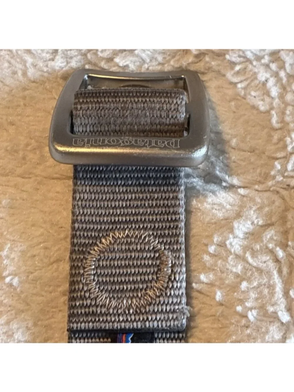 Patagonia Gray Tech Web Belt Nylon Tactical Hiking Aluminum Buckle 39” Strap